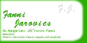 fanni jarovics business card